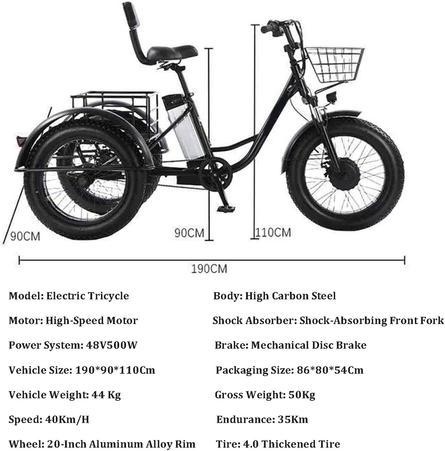 Vélo Cargo électrique pour Adulte, Charge maximale de 200 kg, idéal pour Les trajets urbains Quotidiens.