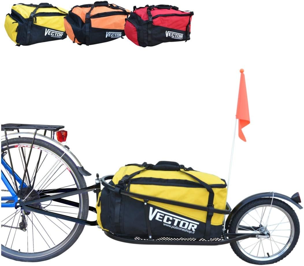 Vector - Remorque Vélo Monoroue pour Transport de Bagages, Voyage, Cyclotourisme et Cargo - Remorque Léger et Compact pour Aventures à Vélo