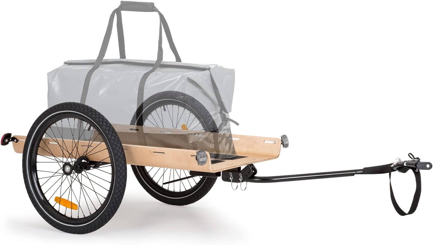 Klarfit Remorque Velo Cargo, Charette Velo à 2 Roues, Remorque Vélo pour Bicyclette, Kit de Fixation pour Remorques en Acier avec Attelage et Support, Chariot Etanche pour Camping, Bagages, Trekking