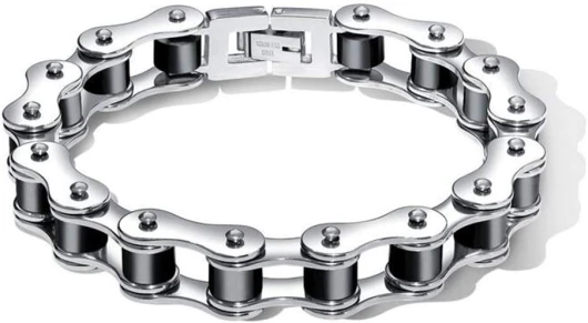 LAFATINA Bracelet à maillons en acier inoxydable pour homme pour la fête des pères