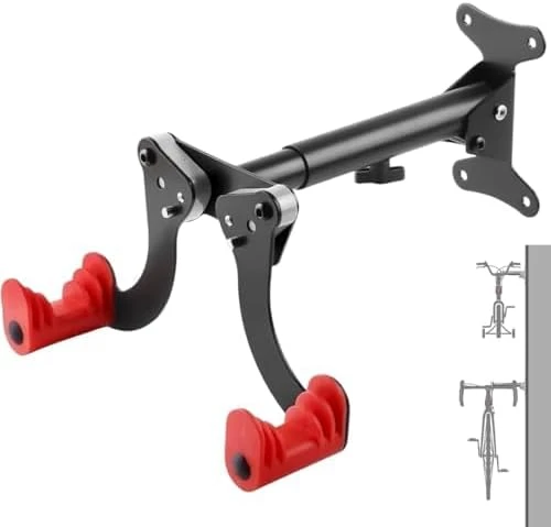 AYAZIA Support vélo mural robuste et pliable – Porte-vélo intérieur horizontal, accroche et support pour garage ou maison – Compatible avec tous types de vélos.