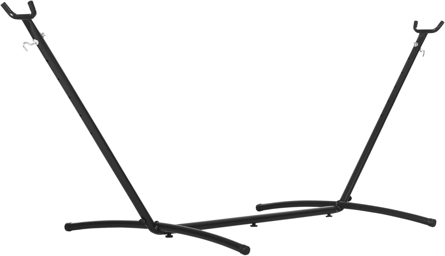 Support Pied de hamac Structure Robuste métal époxy Noir Hauteur réglable 6 Niveaux dim - 2,80L x 1,20l x 1,10H m