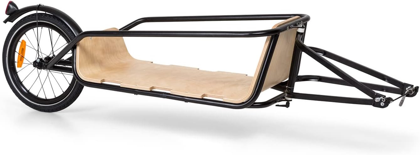 Companion Chaser - Remorque vélo pour Charges jusqu'à 30 kg Maxi, remorque de vélo pour Roues 16", remorque vélo avec Surface de Chargement en Bouleau multiplexé