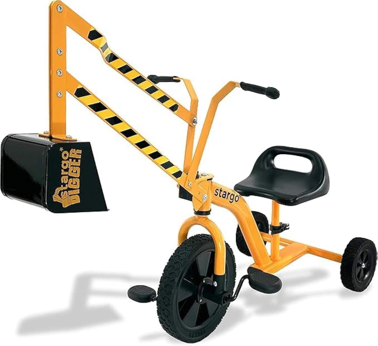 Stargo Kids Tricycle à excavatrice pour Enfants avec pédales, Guidon, Pelle et Roue rotative, Jouet de Construction à enfourcher pour Petits garçons