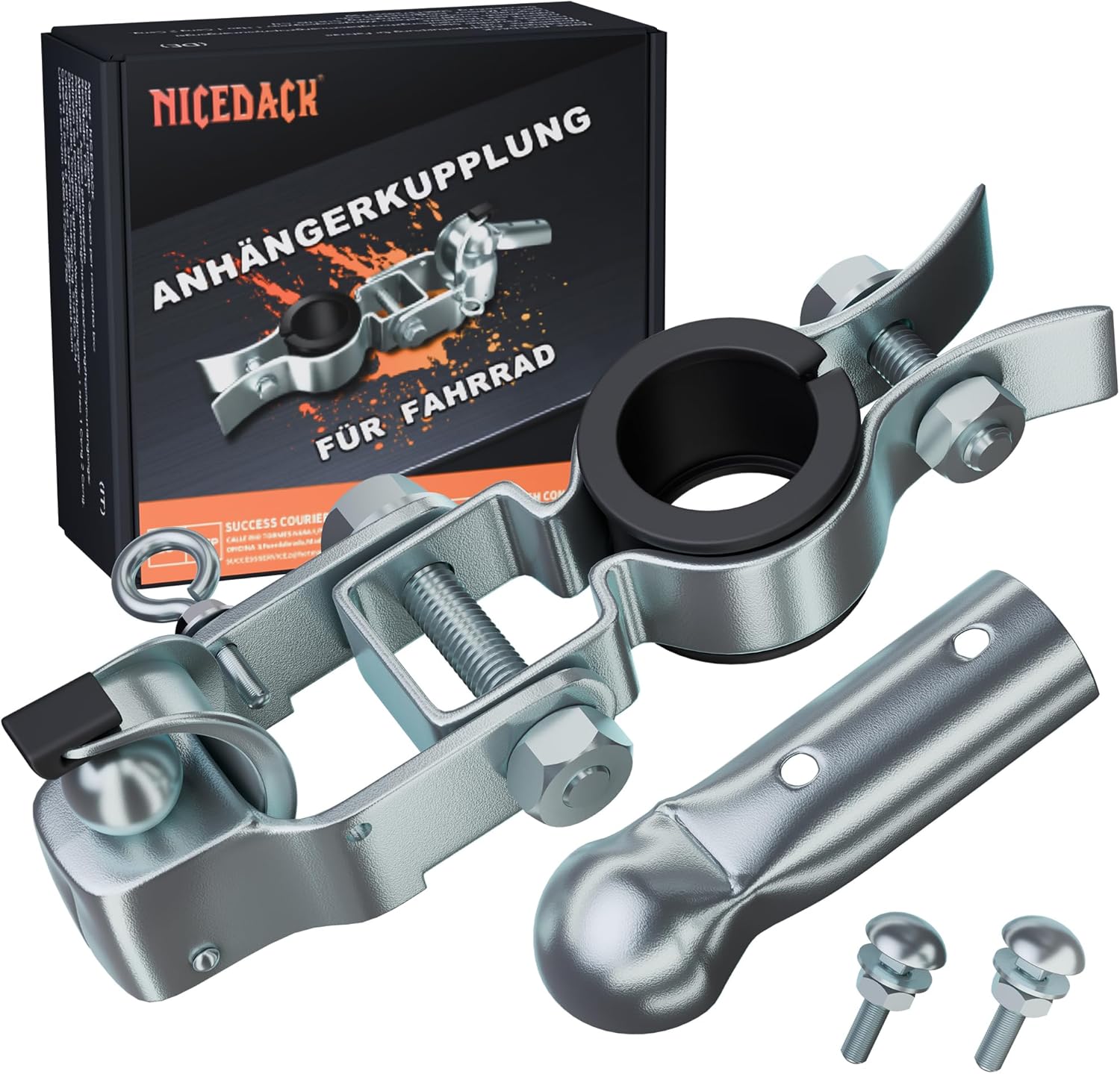 NICEDACK Attache Remorque Vélo, Attache pour Velo, Adaptateur Remorque Velo, Attelage pour Remorque de Vélo, Système de Remorquage Velo Compatible avec Les Tiges de Selle de Vélo Courantes