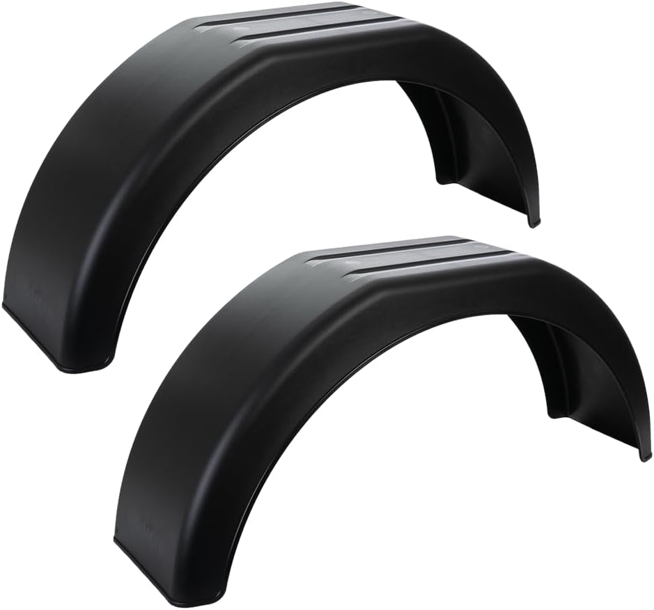 2 x Garde Boue Remorque 13 à 14 Pouces 770x200mm - Garde-Boue en Polypropylène pour 13-14" Roues - Installation Personnalisable sans Trous de Montage d'usine - Matériau Recyclable - DOMAR D20122