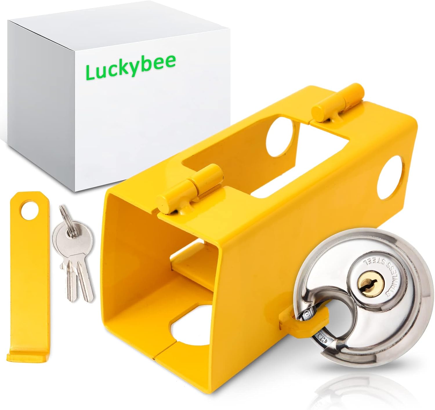 Cadenas Remorque - Verrouillage de la Remorque,Le Verrouillage de L'attelage avec Cadenas, Antivol de Remorque pour Les Remorques Attelées et Dételées,2 Cles