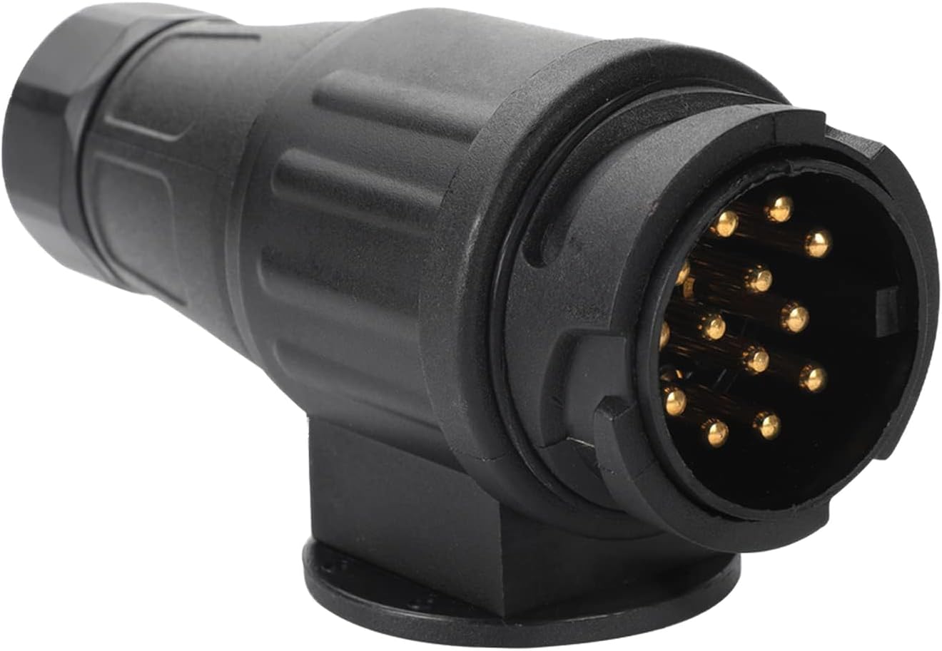 Prise Remorque 13 Broches Male, Fiche Attelage 13 Pole pour Remorques de Voiture, Porte-vélos, Caravan