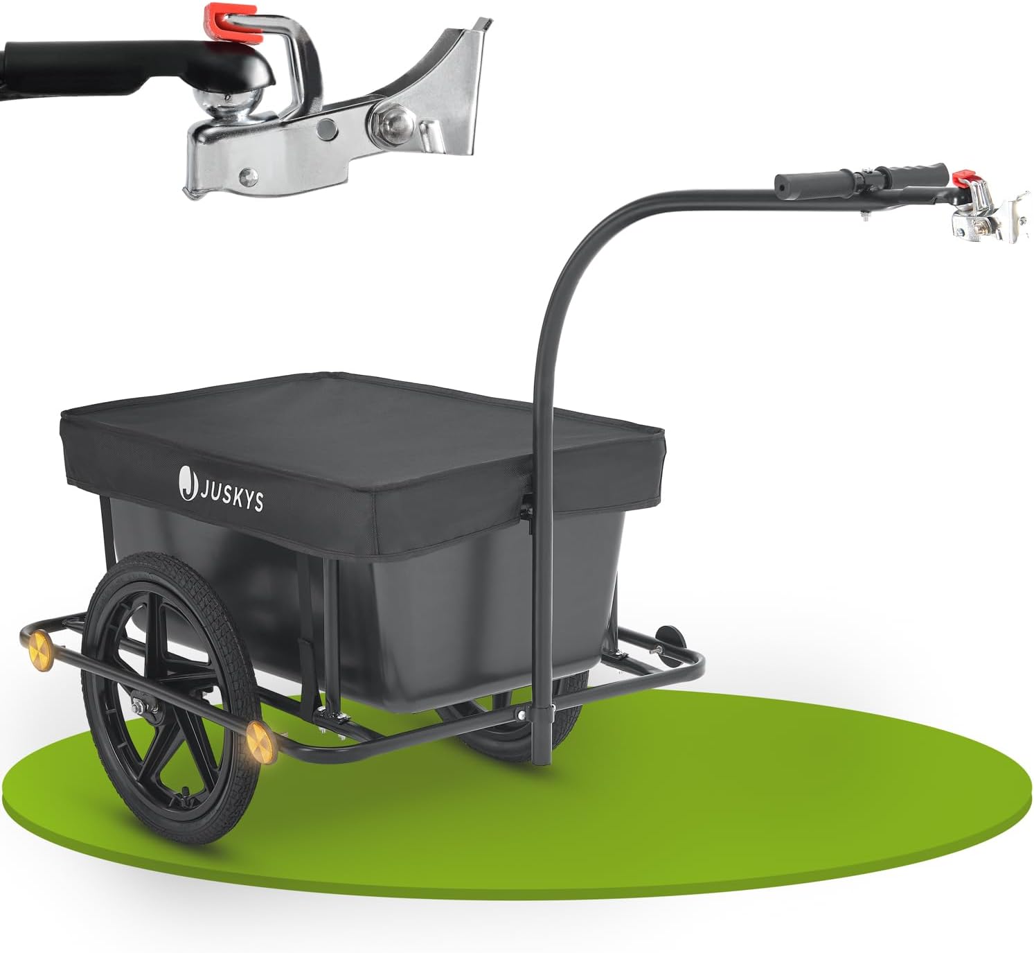 Remorque de 90 litres - avec attelage, Barre de Traction - pour vélo 40/80 kg de Charge utile - remorque de Transport