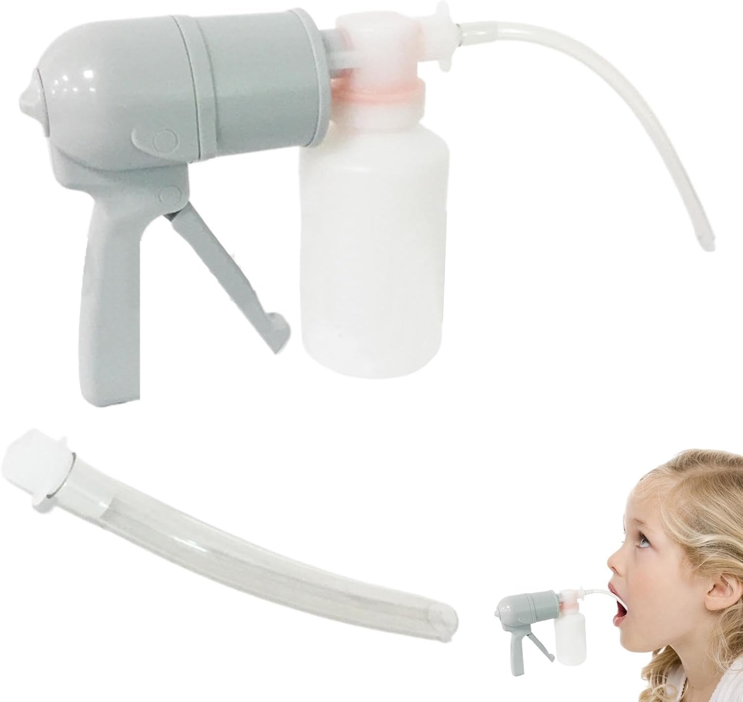 Aspirateur portatif de 300 ml de 1,8 cm, pompe d'aspiration de mucus 600 mmHG, machine d'aspiration manuelle de mucus, équipement de santé domestique portable pour voyage, maison et utilisation en