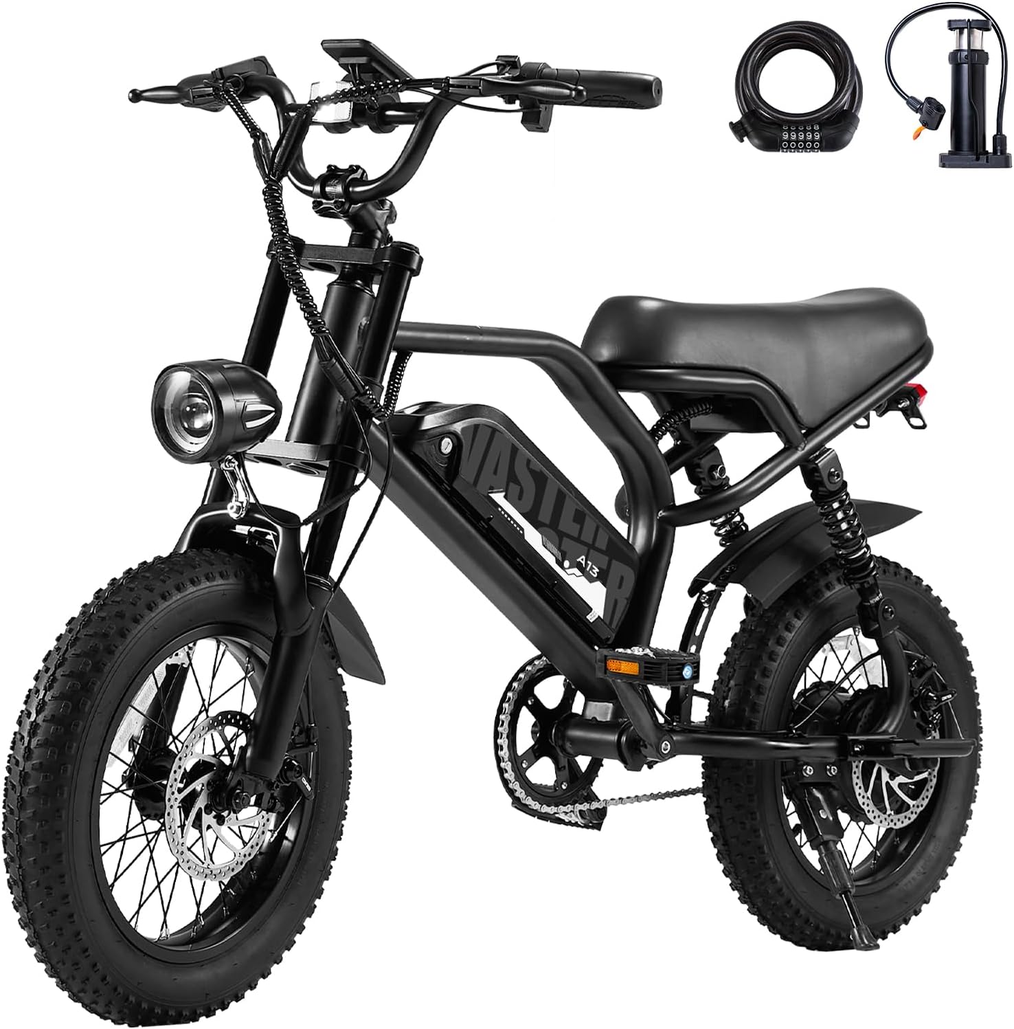 E-RIDES Vélo Électrique 16" 3.0 Fat Tire, Batterie Amovible 36V 13Ah, Vélo Électrique avec 3 Modes de Conduite, Écran LCD Intelligent, Frein à Double Disque, Autonomie 30-60km