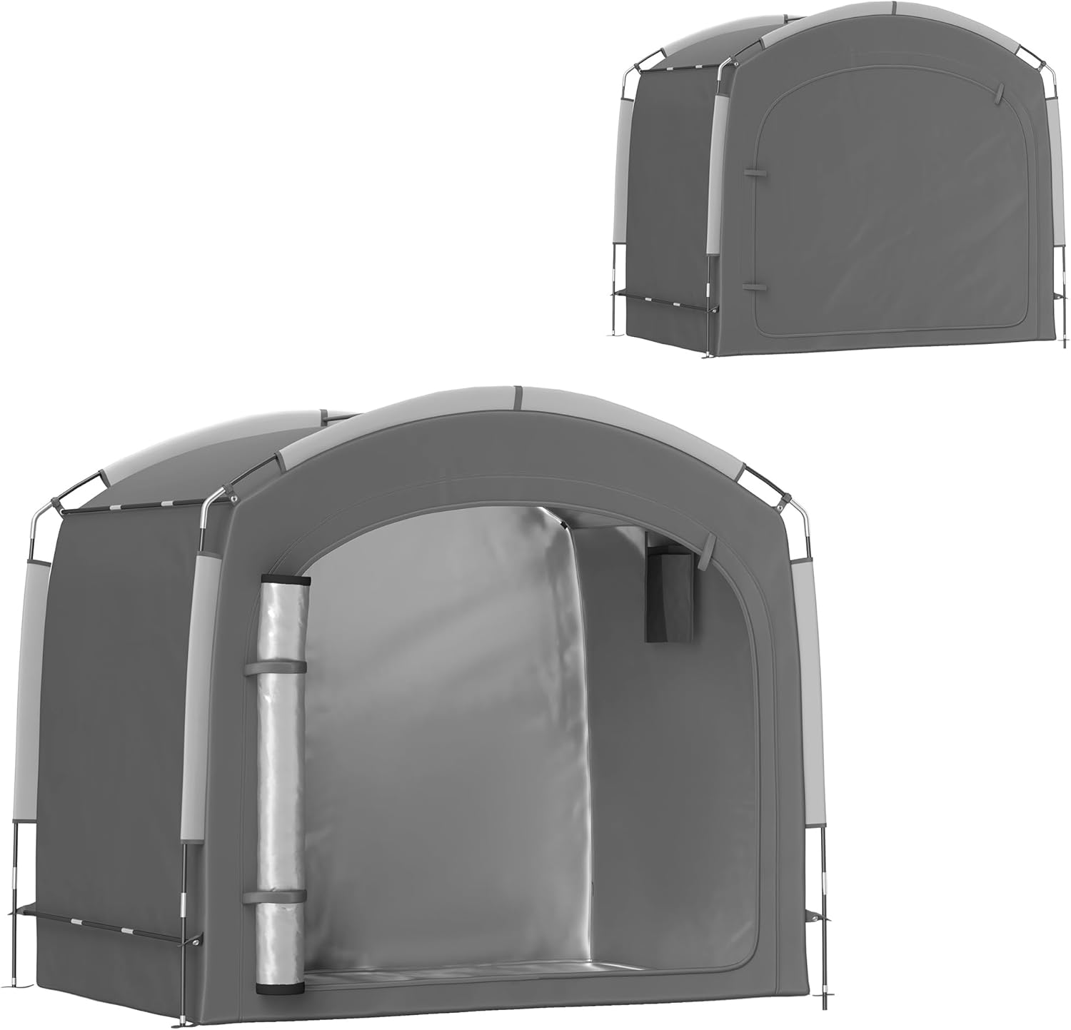 Tente de vélo pour Le Rangement extérieur, abri de vélo Portable pour 3-4 vélos abri de Jardin avec 2 Poches latérales, 205 x 140 x 188 cm, Gris foncé