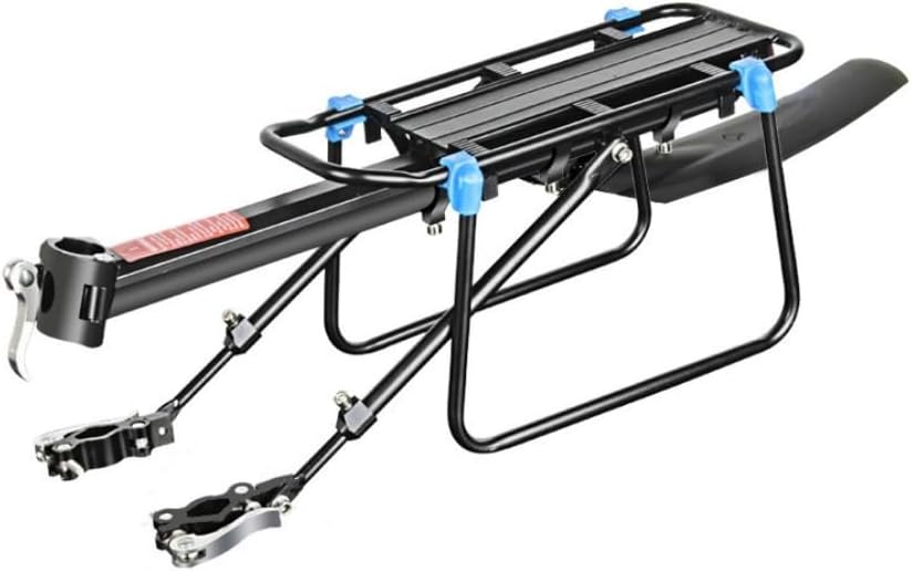 AIDUCHO Porte Bagage Vélo Arrière, Aluminium Vélo Cargo Carrier avec Réflecteur et Protection Anti-éclaboussures, Réglable Vélo Bagages Cargo Rack Charge Maximale 90 kg, Installation Rapide pour VTT