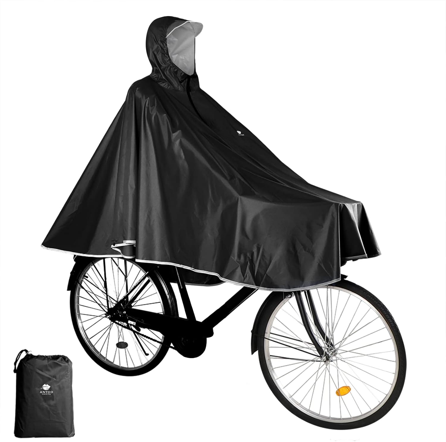 Imperméable à l'eau Cyclisme Capes Portable Léger Pluie Poncho Vélo Vélo Compact Réutilisable Unisexe pour Randonnée Camping en Plein Air