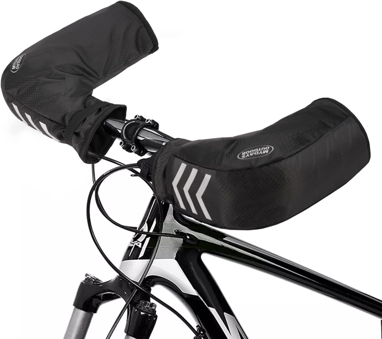 Zerotop Vélo Guidon Mitaines Moto Guidon Gants Manchons de Vélo Guidon Coupe-Vent Guidon Mitaines Hiver Impeméable Réfléchissant Mitaines pour VTT Vélo Electrique Trottinette pour Hommes Femmes