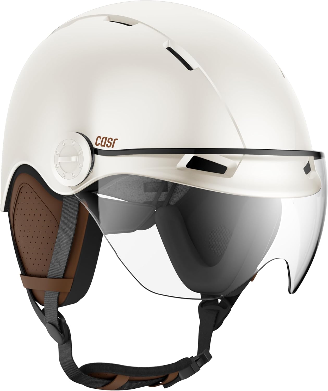 Style - Casque Lifestyle Urbain pour Vélo & Trottinette Electrique - Visière Transparente & Cache-Oreille Amovibles - Confort Optimal pour Homme & Femme