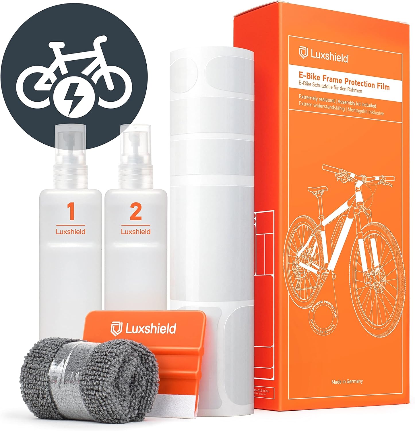 Film de Protection Cadre du vélo électrique pour VTT, BMX, etc - - Pack de 20 pièces Contre des éclats de Pierres - Transparent & Autocollant