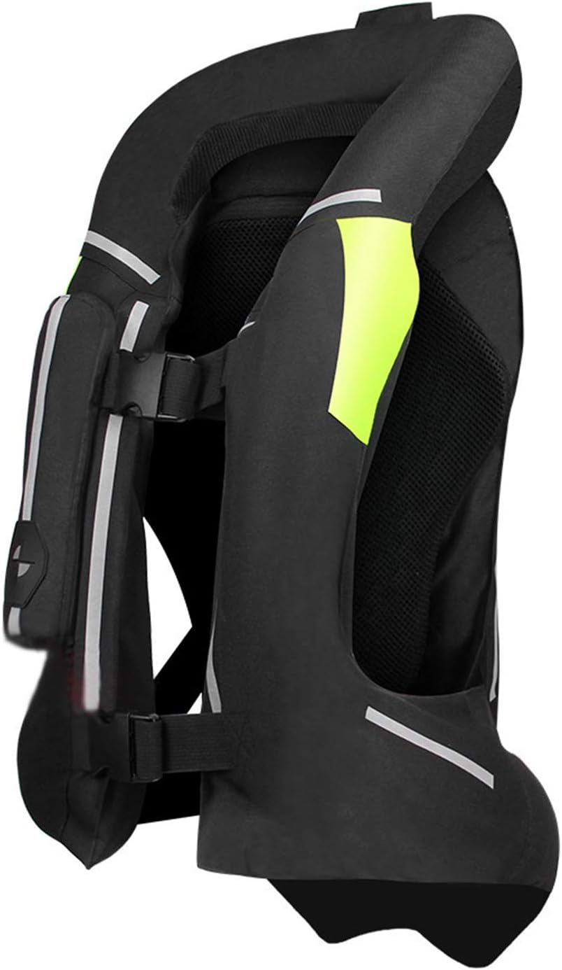 ZZJCY Gilet Airbag professionnel pour moto, avec bande réfléchissante pour motocross, protection dos, taille, hanches, vertèbres queues