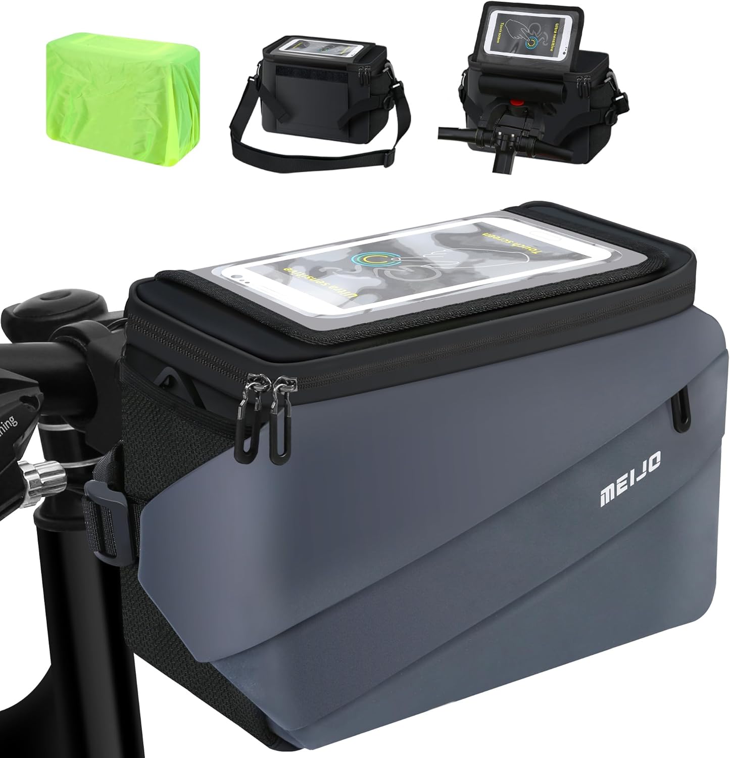 Sacoche de Guidon, 6.5L Sacoche de Guidon Électriques Étanche Grande Capacité Panier de Avant e-Bike, Bleu