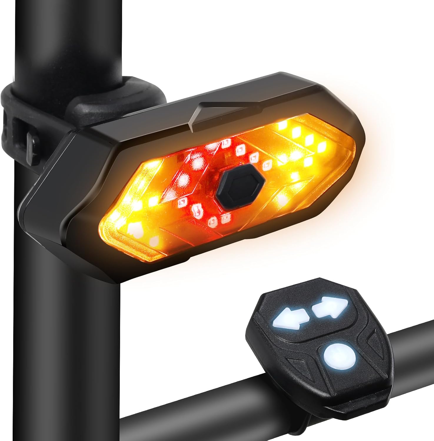 EBUYFIRE Feu arrière de vélo Intelligents, Induction de Freinage USB Rechargeable,IPx6 Etanche,Eclairage vélo Arrêt de démarrage Automatique,4 Modes LED lumière arrière