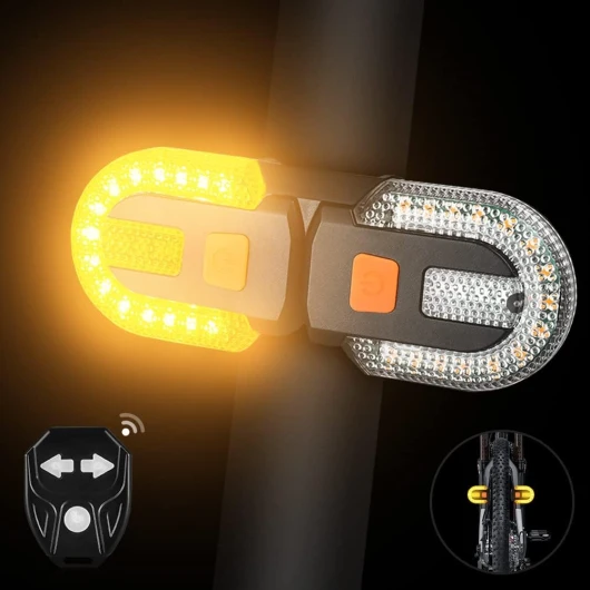 Feu Arrière de Vélo Avec Clignotants - Fendus Télécommande Sans Fil pour Le Cyclisme Rechargeable 5 Modes d'avertissement de Sécurité Lumières Stroboscopiques