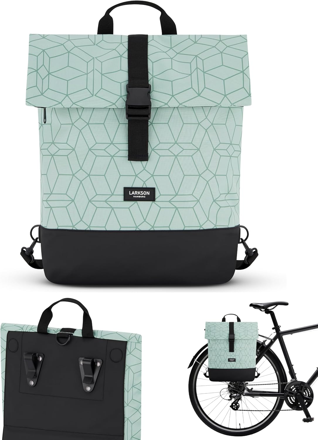 Sacoche Vélo Menthe - Tammo Bike - Sac à Dos Multifonctionnel 2 en 1 & Sacoche Arrière Bicyclette - Hydrofuge