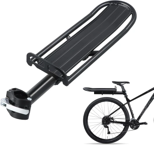 Porte-Bagages Vélo Arrière Réglable Alliage d'Aluminium Universel pour VTT, Vélo de Route, Serrage Rapide, Capacité 8kg, Étagère à Bagages Accessoire de Cyclisme pour Vélos avec Un Diamètre à 31,8 mm