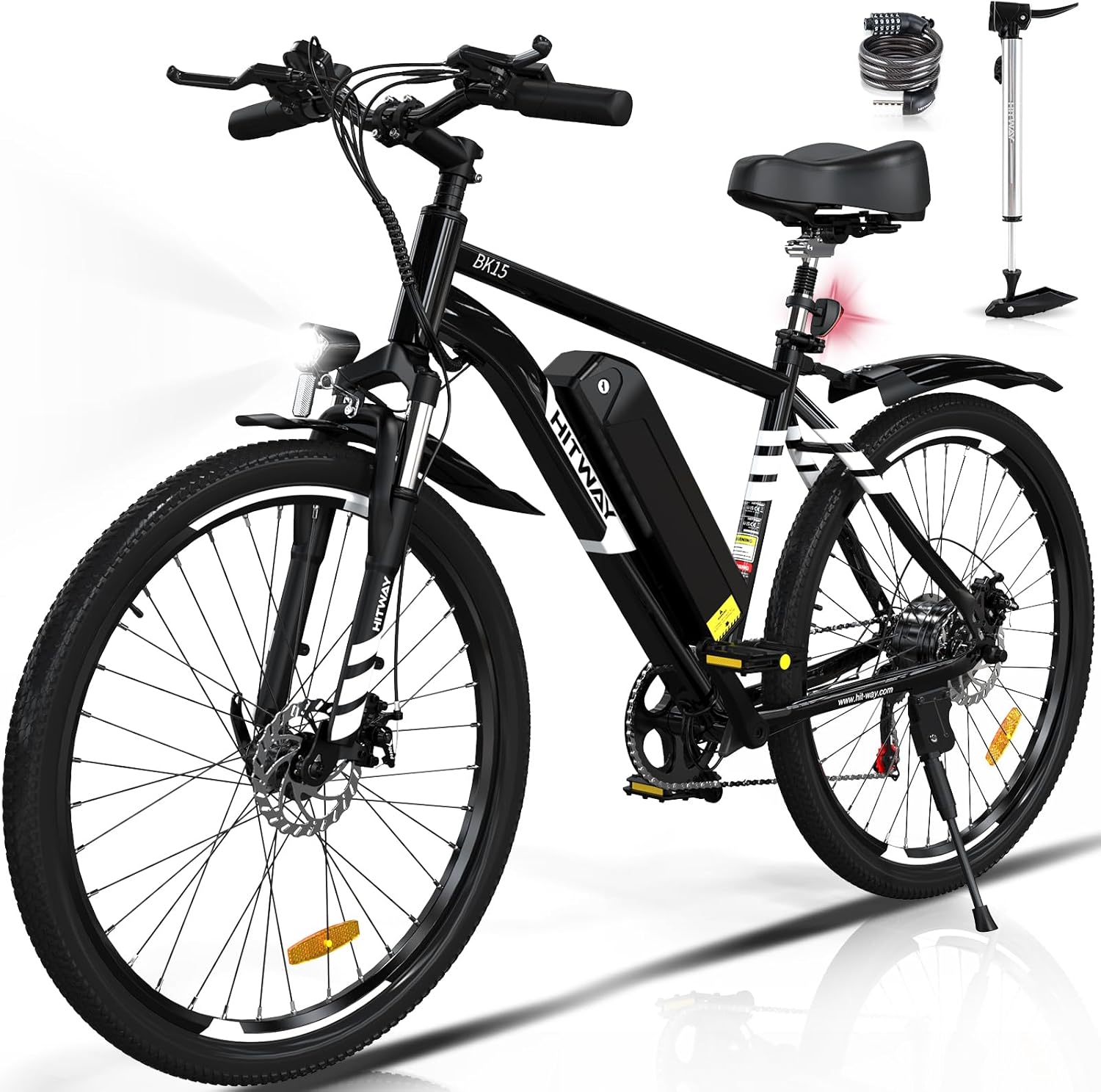 Vélo Électrique, VTT Électrique avec Batterie au Lithium Amovible 36V12Ah, Ville E-Bike avec 7 Vitesses, Moteur 250W, Autonomie 35-90km pour Adulte
