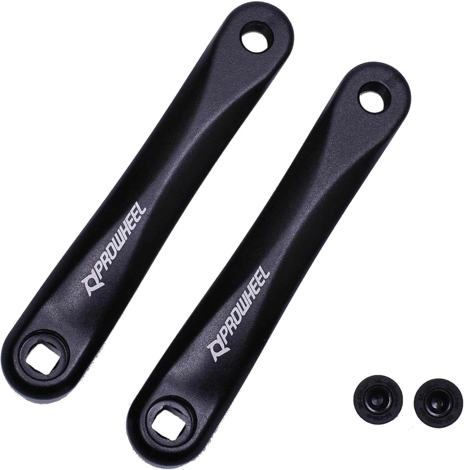 Bras de manivelle pour vélo électrique disponible en trou carré, 152 mm/160 mm/165 mm/170 mm/175 mm noir pour vélo électrique, moteur monté moyen, couple (1 paire)