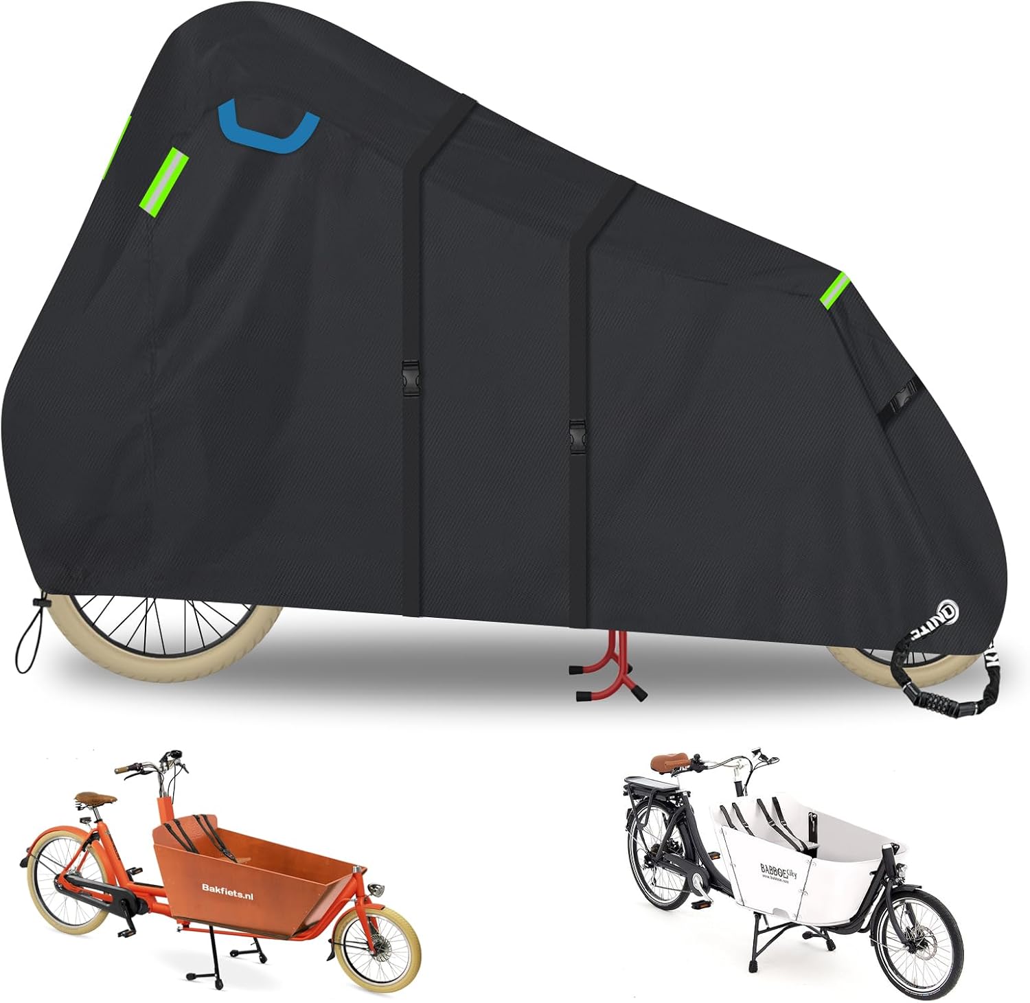 Housse de Protection pour Vélo Cargo, Tissu Oxford 600D Durable Imperméable Housse de Protection Cargo Bike, résistant aux UV, indéchirable Housse de vélo Cargo, 270 * 75 * 100 cm