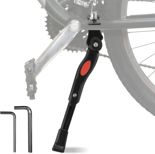 Béquille de vélo Béquille latérale Support pour vélo VTT Route Vélo de Montagne Cyclisme béquille réglable 20" 24" 26" Noir