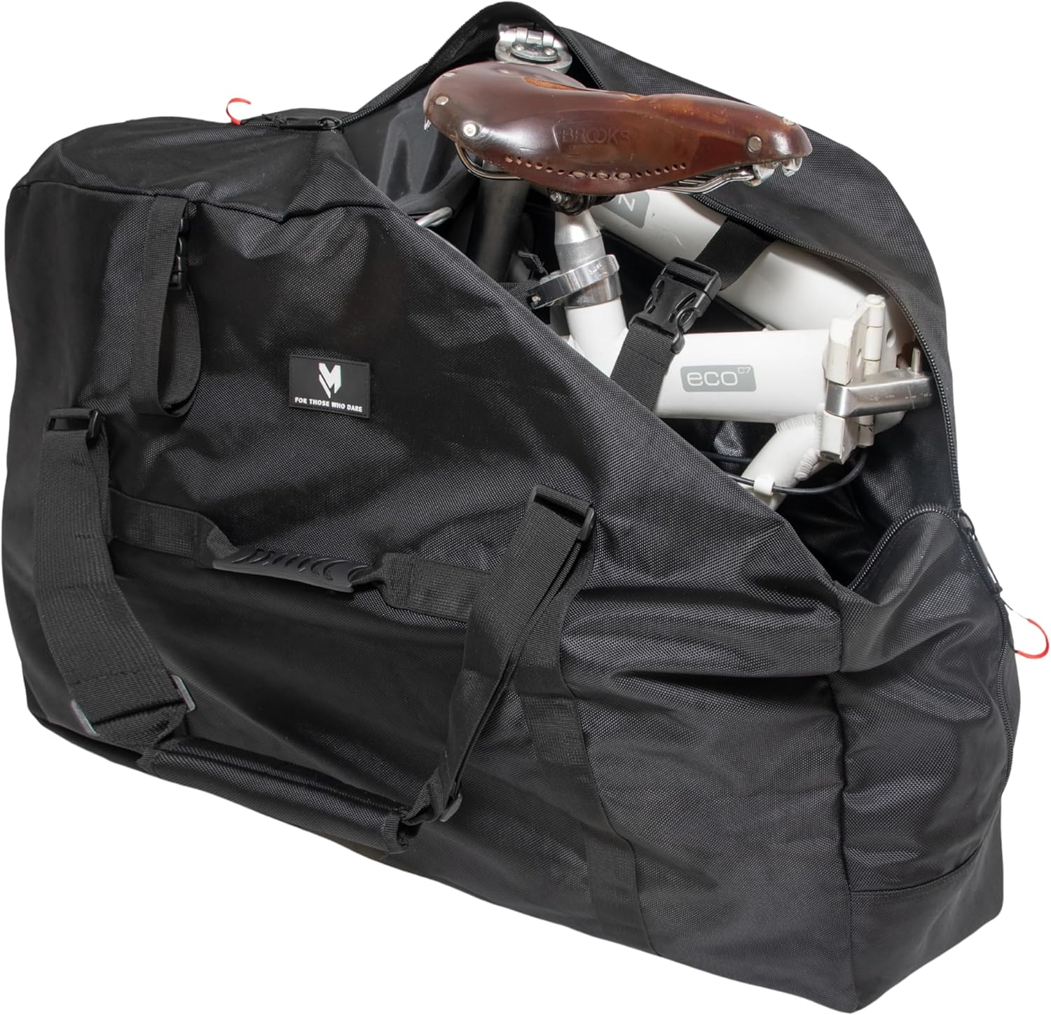 Housse Velo Pliant 14-20 Pouces pour Transport - Convient à Brompton, Dahon, Tern, B’Twin - Sac Velo en Nylon 1680D avec Fermetures Métalliques - Idéal Voyage et Train - Housse Transport Velo