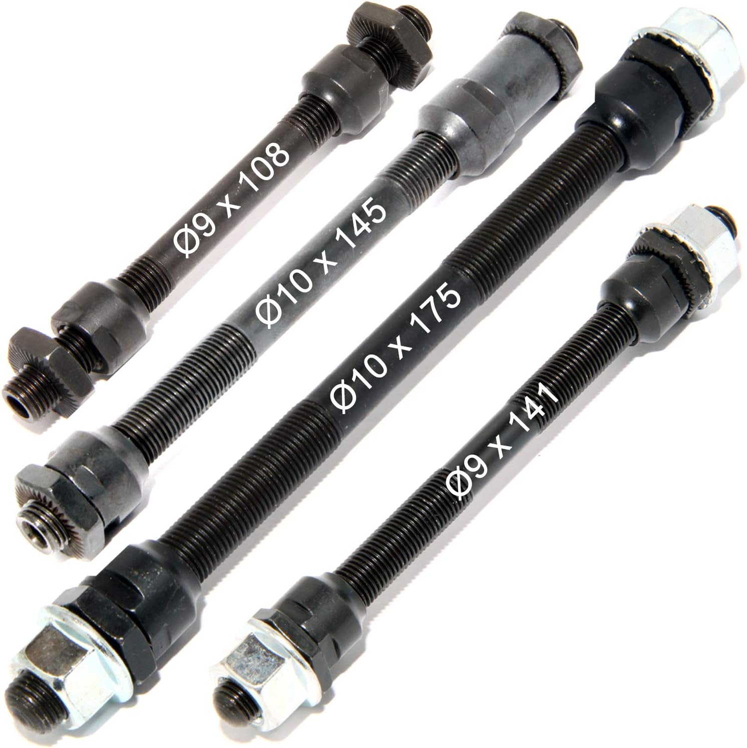 Axe de Roue Avant Arrière VTT Vélo Route Moyeu avec Ecrou Conique et Hexagonal Roue - Vendu à l'unité