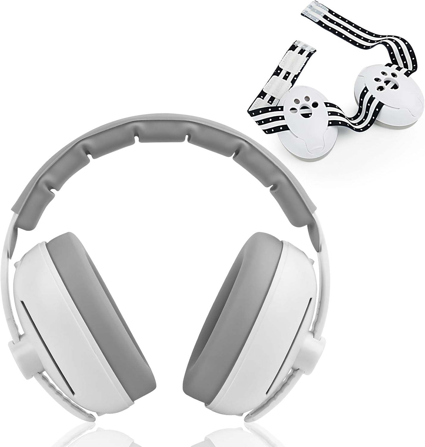 Cache-oreilles 2 en 1 pour Bébé, Casque Avion Bebe,Casque Anti Bruit Bebe pour Protection Contre le Bruit (0-4 ans), Réduction de Bruit de 25dB, Bandeau Réglable et Coque ABS Légère