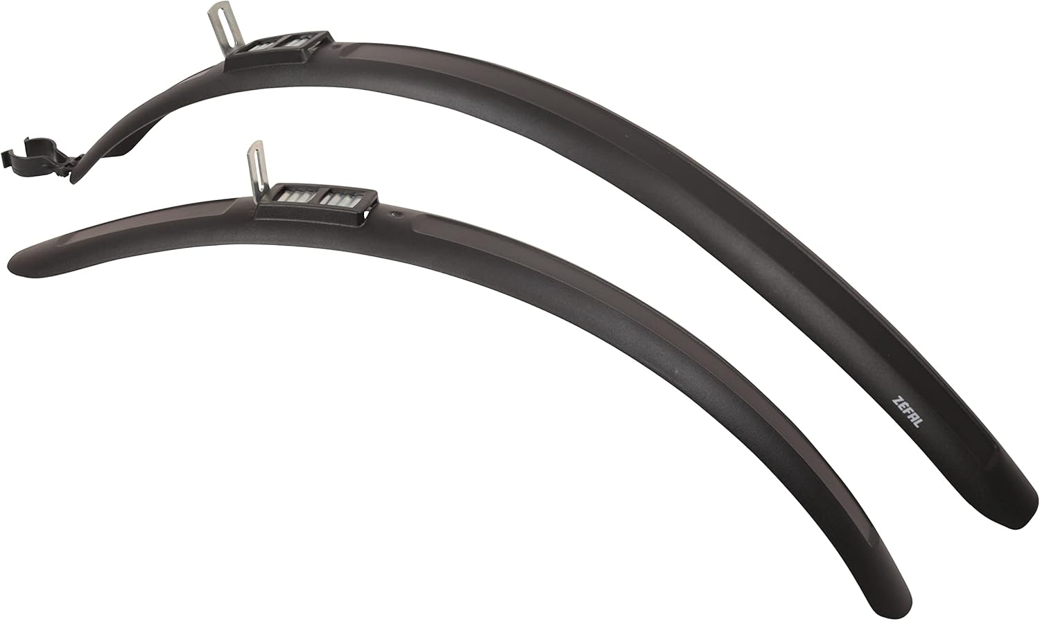 Zéfal Trail 55-Set Garde-Boue Avant & Arrière Vélo Hybride VTC/City/Loisirs-Tous Diamètres de Roues Adultes-Très Forte Protection-Fabriqué en France Ensemble, Noir, 560 mm / 660 mm-55 mm