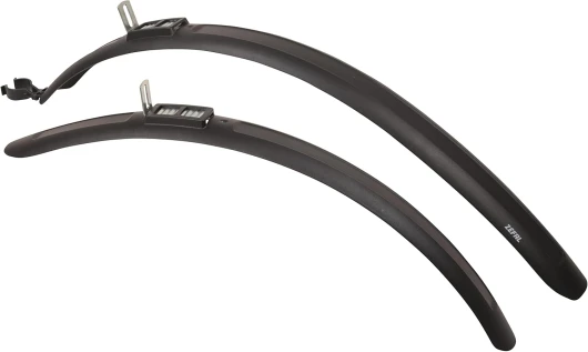 Trail 55-Set Garde-Boue Avant & Arrière Vélo Hybride VTC/City/Loisirs-Tous Diamètres de Roues Adultes-Très Forte Protection-Fabriqué en France Ensemble, Noir, 560 mm / 660 mm-55 mm