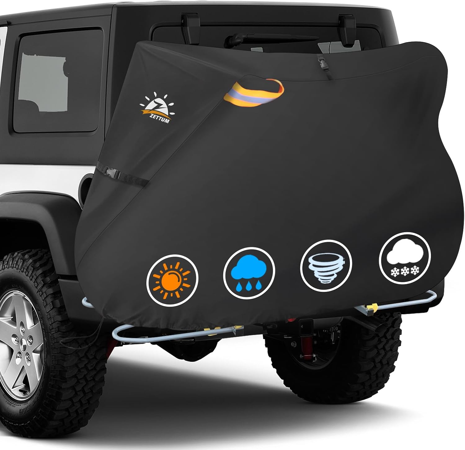 Zettum Housse de vélo améliorée pour transporter 3 vélo – Housse de vélo pour porte-bagages arrière PU imperméable, Bâche de Protection pour le stockage extérieur sur l'embrayage de la voiture