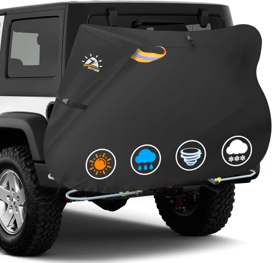 Zettum Housse de vélo améliorée pour transporter 3 vélo – Housse de vélo pour porte-bagages arrière PU imperméable, Bâche de Protection pour le stockage extérieur sur l'embrayage de la voiture