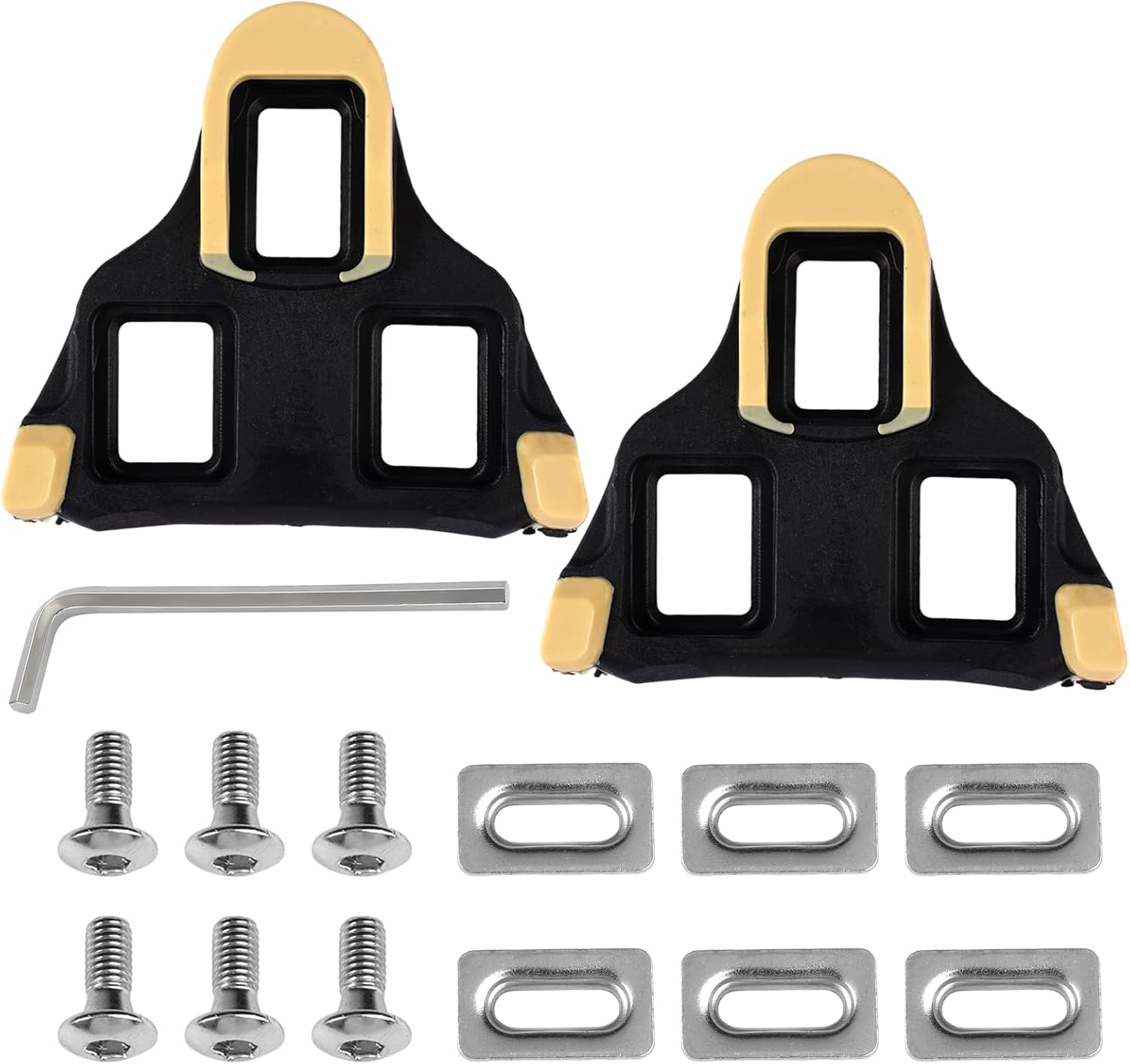 2 PCS Plaques de Pédale Velo de Route Antidérapantes, 6° Cales de Vélo de Route, Cale de Pédale Crampons avec SPD-SL, Empêche L'accumulation de Boue, Cyclisme D'Intérieur ou Vélo de Route