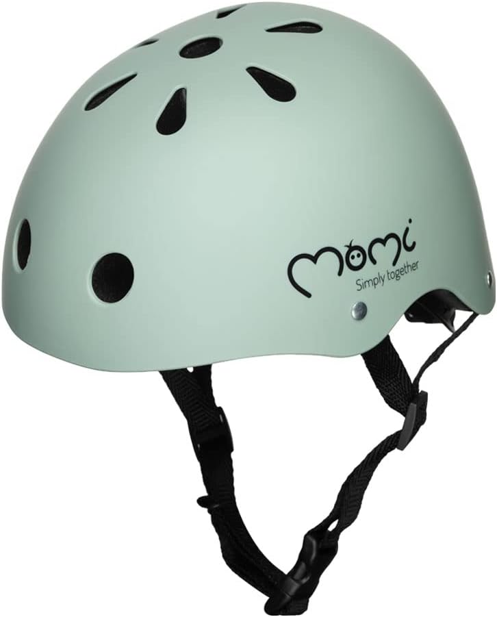 Mimi Casque Enfant Ajustable, Casque de vélo pour Enfant Antichoc et résistant aux Coups, 11 Trous d’aération, Rembourrage en Mousse, mentonnière réglable Vert mat