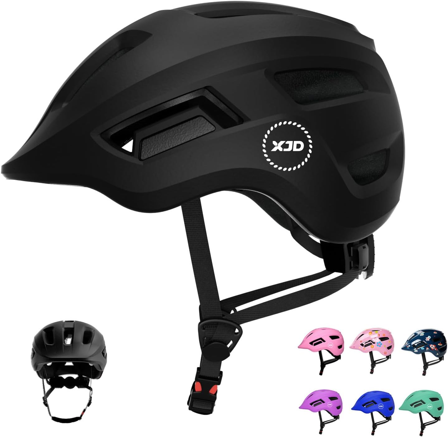XJD Casque de vélo Enfant garçon, Casque Enfant réglable 48-56 cm, Casque de Skateboard pour Filles et garçons de 2 à 8 Ans ce certifié, Casque vélo Scooter bébé XS Noir