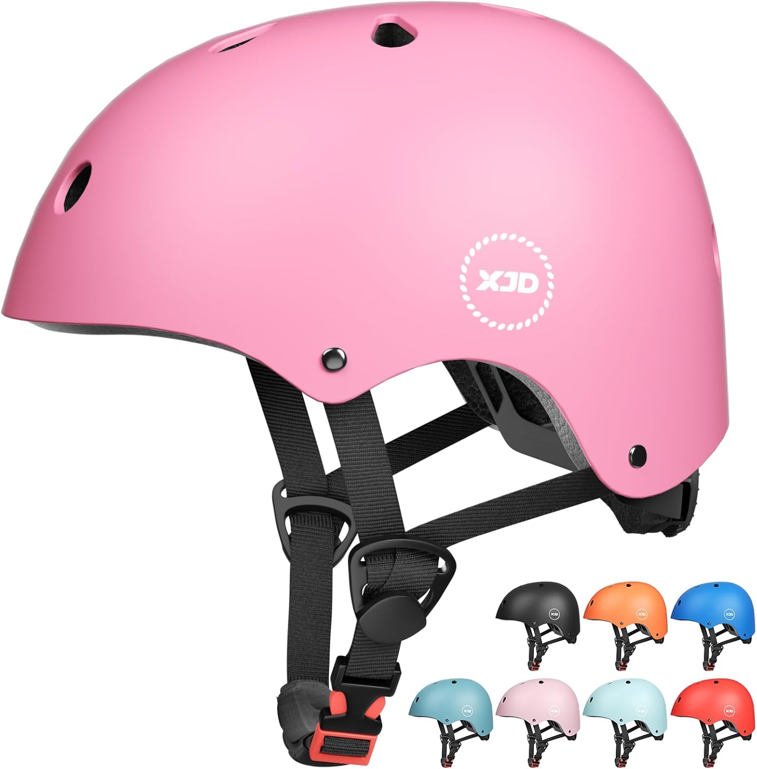 XJD Casque Vélo Enfant Filles Garçons 3-13 Ans Casque Enfant Vélo CE en Certification Réglable Anti-Choc Protection pour Multi-Sport Bébés Protection Roller Enfant Cyclisme Skate Casque Rose S(49-55cm)