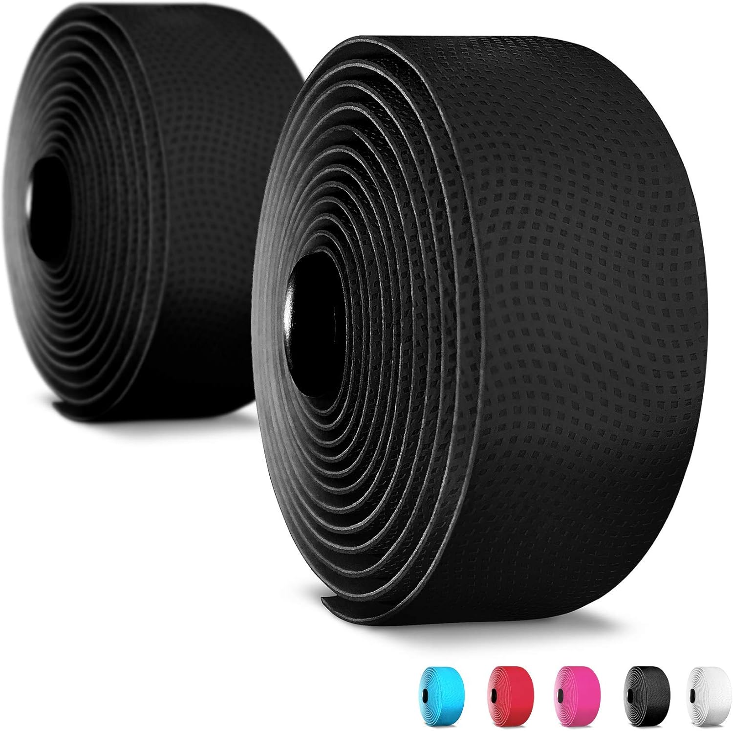 Ruban de Guidon de Vélo Matière PU (Lot de 2) - Améliorez la Prise en Main de Votre Vélo Grâce à ce Ruban de Guidon de Vélo (Noir)