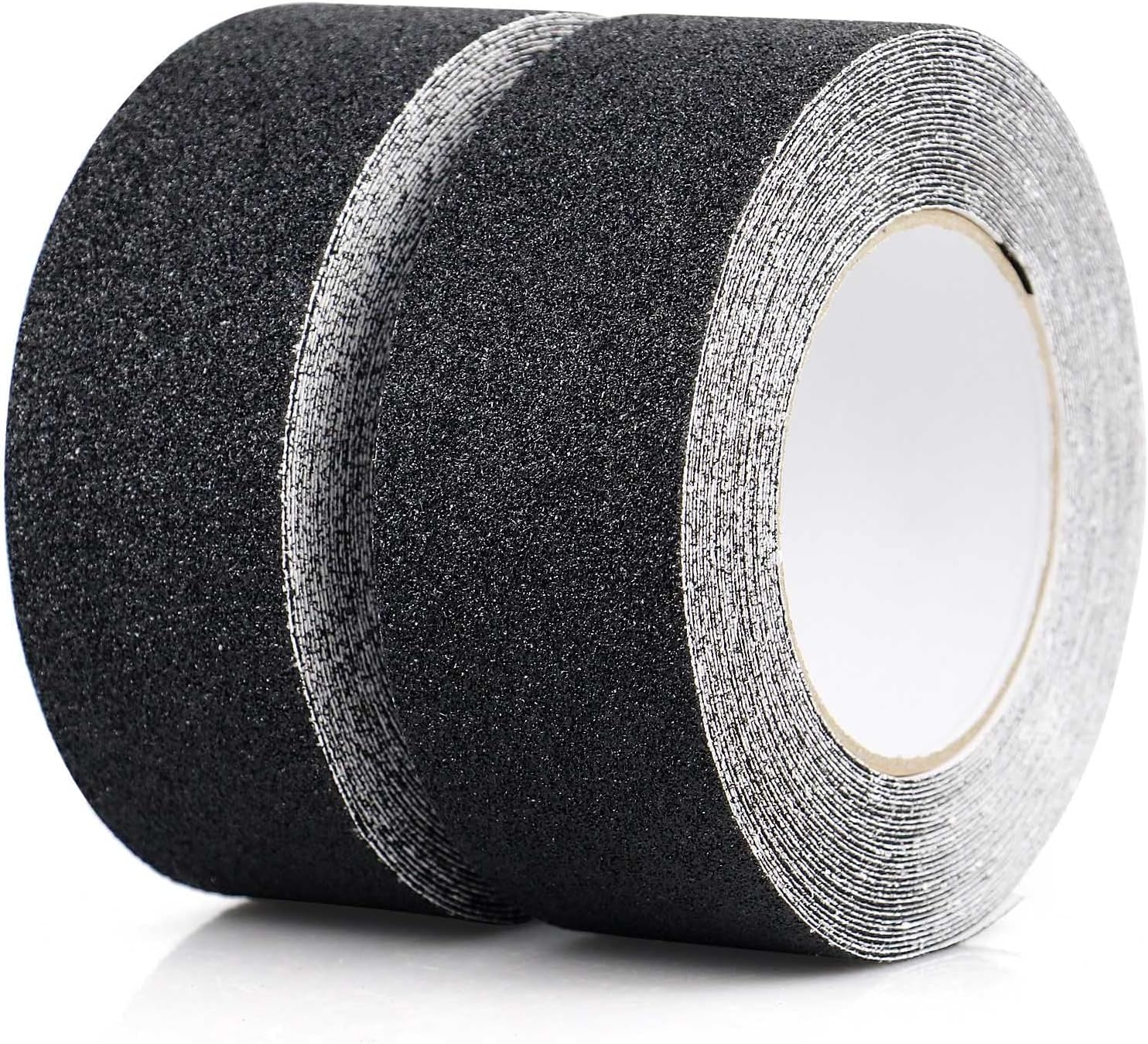 2 Pack Ruban antidérapant, Bandes antidérapantes avec Ruban adhésif antidérapant pour escaliers, marches, revêtements de Sol, Ruban antidérapant Solide, Autocollant, (5cm x 10m, Noir), BOMEI PACK