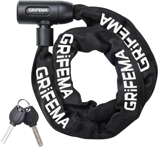GA1201-12, Chaîne Antivol Vélo 120 CM, Chaîne Cadenas Vélo pour Vélos, Motos, trotinette electrique, Portails, Noir Type de clé
