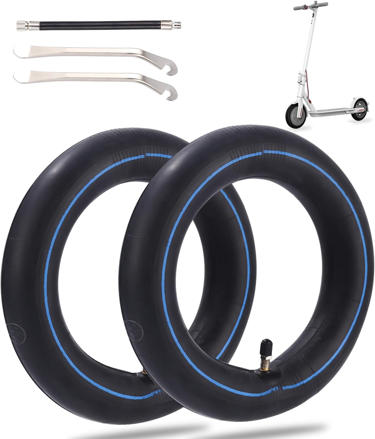 Toaren 8 1/2x2 Chambres à Air Renforcée pour Xiaomi M365/Pro/Pro2/Gotrax GXL/V2/Soflow Trotinette Electrique,Intérieur Pneus Double épaissis Avant/Arrière Remplacement avec Valve 8.5 Pouces