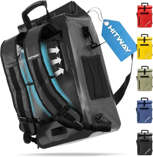 Sacoche de vélo étanche Grande capacité 29 l pour Porte-vélos arrière Noir