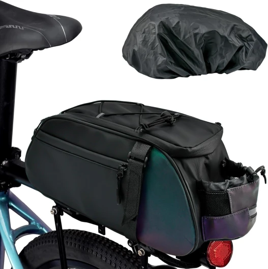 UHETLET Sac de Porte-Bagages Sacoche de Coffre de Vélo 900d Oxford Imperméable 10L avec 1 Housse Imperméable Sacoche de Vélo pour Porte-Bagages