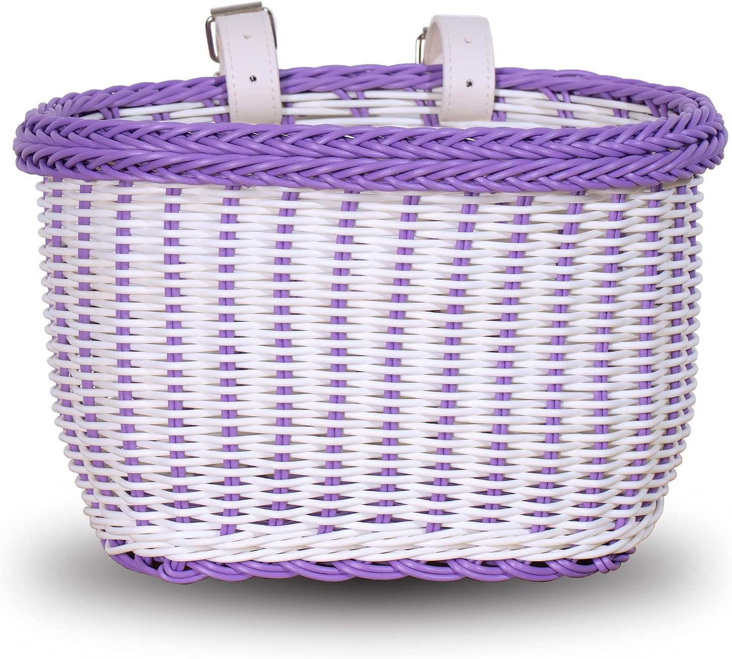 Panier de vélo pour Fille de 12, 14, 16, 18 Pouces, Panier de Rangement pour Guidon Avant, Panier imperméable, Accessoires de vélo Violet et blanc