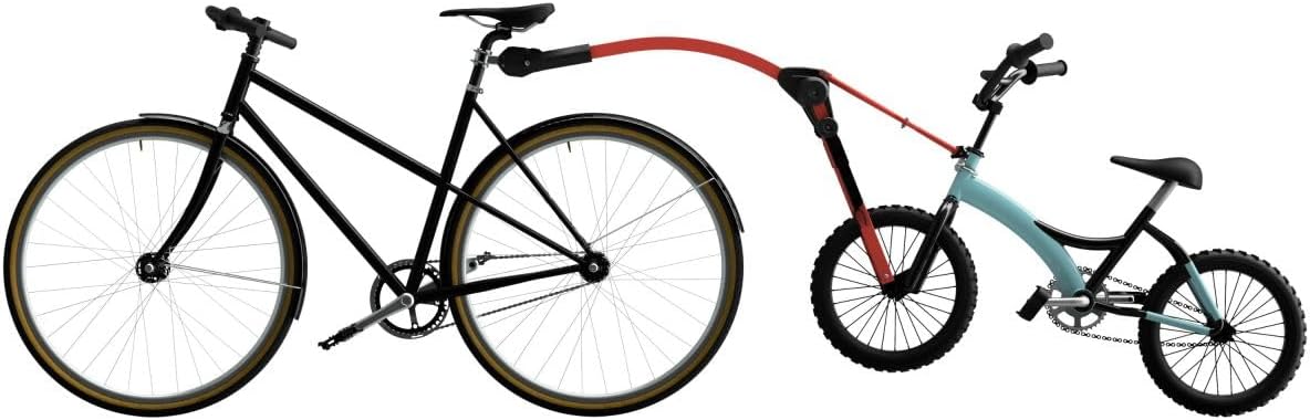 Peruzzo - Barre Trail Angel - Système d'accroche Simple et sûr pour tracter Un vélo Enfant - Compatible avec Roues Enfants 10'' à 20'' et Tubes de selles Adultes Max 31,8 mm - Poids Max 30 kg Rouge